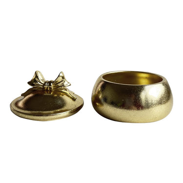 Gold Bow Knot Trinket Box lid open