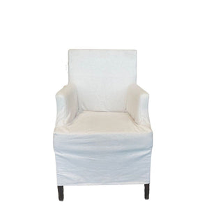 Linen Slip Cover Dining Chair - Off White