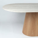Axis Dining Table, detail of the grey faux marble surface