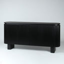 Contour Ribbed Sideboard 180cm in black with a fluted ribbed base