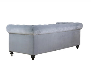 Chesterfield 3 Seater Sofa - Silver Grey
