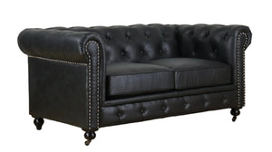 Chesterfield 2 Seater Sofa - Black