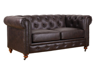 Chesterfield 2 Seater Sofa, Dark Brown