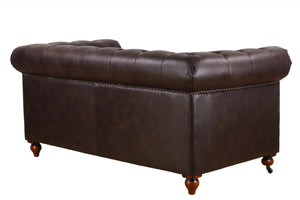 Chesterfield 2 Seater Sofa, Dark Brown