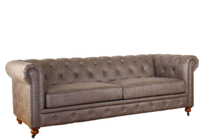 Chesterfield 3 Seater Sofa, Vintage Grey