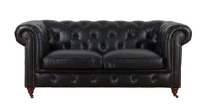 Chesterfield 2 Seat Sofa - Black