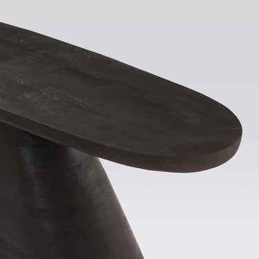 Form Console Table in black mango wood, detail view
