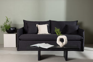 Chantilly 2 Seater Slipcover Sofa - Charcoal