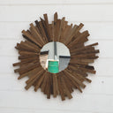 Railway sleeper timber mirror frame detail
