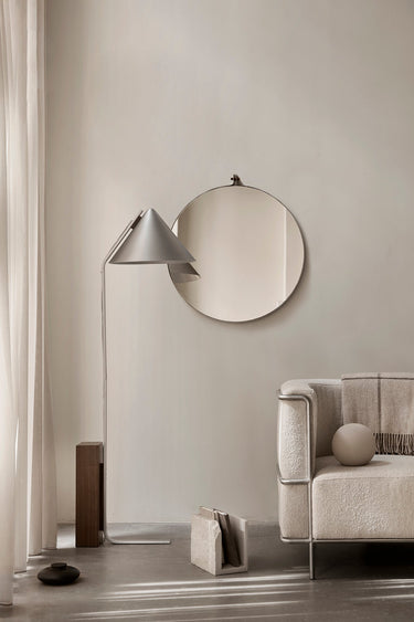 Kristina Dam Cone Floor Lamp, showing the tapered cone shade and walnut detail