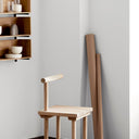 Kristina Dam Sculptural Chair in solid oak, showing the hollowed seat and backrest