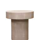 CLARENCE Round Side Table - Taupe Shagreen