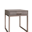 CLARENCE Side Table w/1 Drawer - Taupe Shagreen