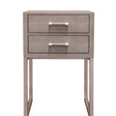 CLARENCE Side Table w/2 Drawer - Taupe Shagreen