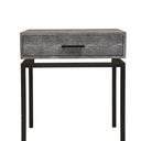 CLARENCE Gaines Bedside w/1 Drawer - Charcoal Shagreen
