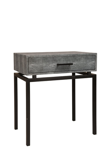 CLARENCE Gaines Bedside w/1 Drawer - Charcoal Shagreen