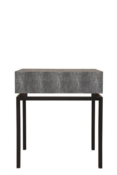 CLARENCE Gaines Bedside w/1 Drawer - Charcoal Shagreen