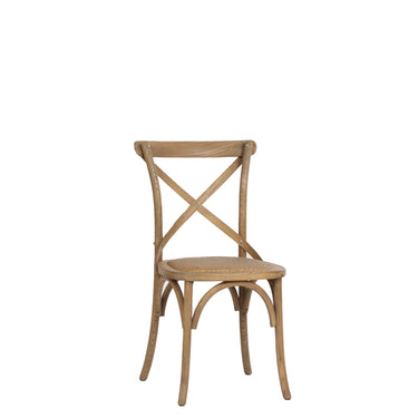 Provincial Cross Back Dining Chairs - History Oak