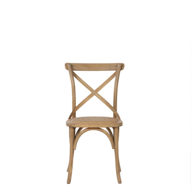 Provincial Cross Back Dining Chairs - History Oak