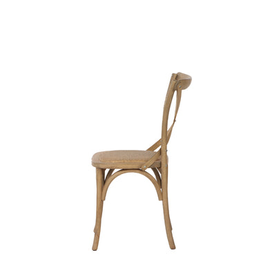 Provincial Cross Back Dining Chairs - History Oak