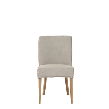 Bianca Dining Chair - Greige Fabric with Oak Frame