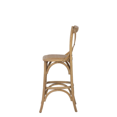 Provincial Cross back Counter Stool - History Oak