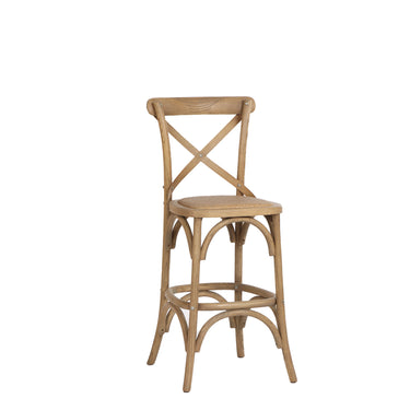 Provincial Cross back Counter Stool - History Oak
