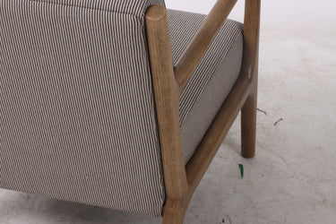 Luca Occasional Chair - Black & Natural Pin Stripe / Black