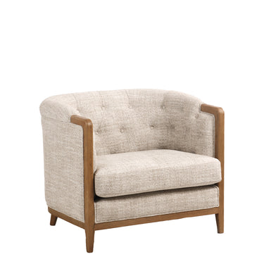 Regal 1 Seater Sofa - Natural Weave / History Oak