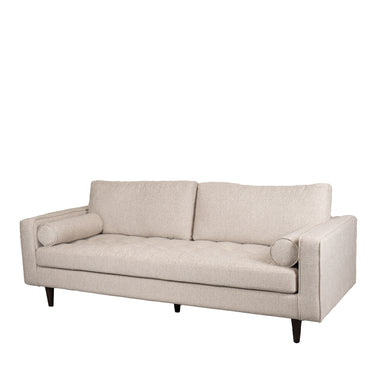 Loft 3 Seater Sofa - Sand Fabric with Oak Legs