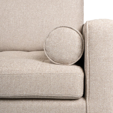 Loft 3 Seater Sofa - Sand Fabric with Oak Legs