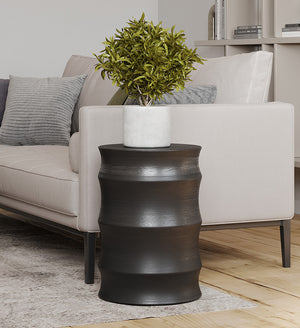 Wooden Drum Side Table
