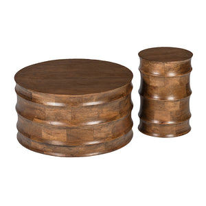 Wooden Drum Side Table