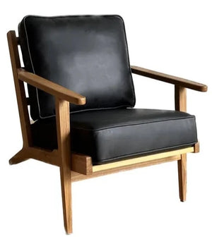 Lodge Leather Armchair - Black & Natural