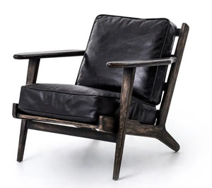 Lodge Leather Armchair - Vintage Black