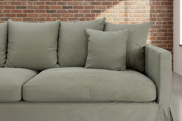 Luxe Slipcover Sofa with Left-Hand Chaise - Forest Green