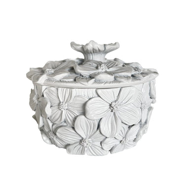 Matte White Petal Trinket Box