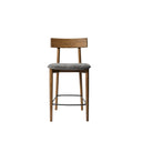 Smoked oak and grey fabric detail on the MUUBS Tetra barstool