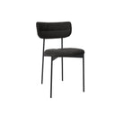MUUBS Oni dining chair in black PU leather with black steel legs