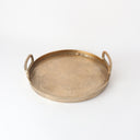 Aluminium Round Collar Tray 32cm Raw Gold