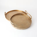 Aluminium Round Collar Tray 32cm Raw Gold