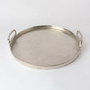 Aluminium Round Collar Tray 40cm Raw Silver