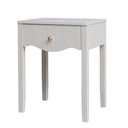 Cyrus Curved Bedside Table in Pearl White - Online8 New Zealand