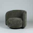 Harlow Swivel Chair in moss green polyester fabric