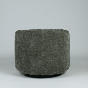 Harlow Swivel Chair in moss, detail of the swivel base