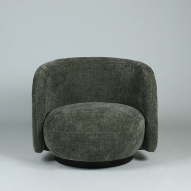 Harlow Swivel Chair in moss, full front view