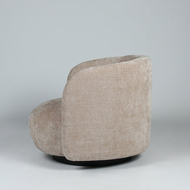 Harlow Swivel Chair in oatmeal, side profile
