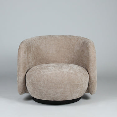 Harlow Swivel Chair in oatmeal, full front view