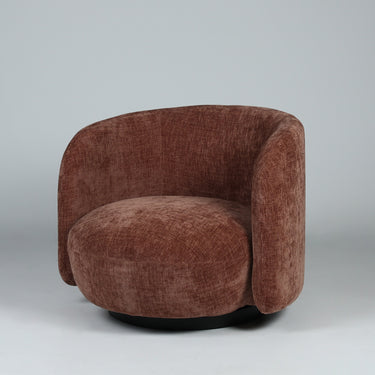 Harlow Swivel Chair in tobacco polyester fabric