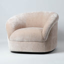 Cove Swivel Occasional Chair in Antique Ivory fabric